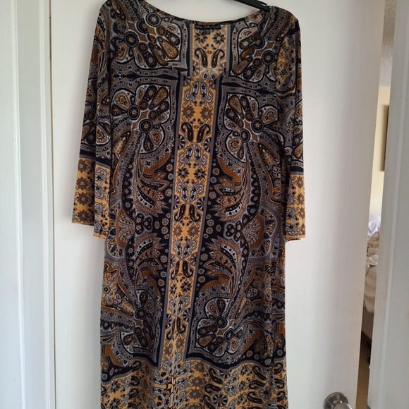 Print polyester shift dress - Picture 1 of 1